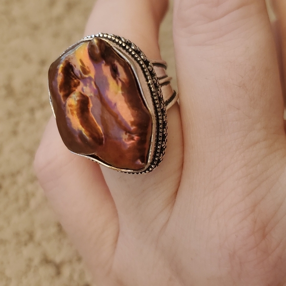 New Biwa Pearl 925 Silver Ring. - Picture 13 of 15